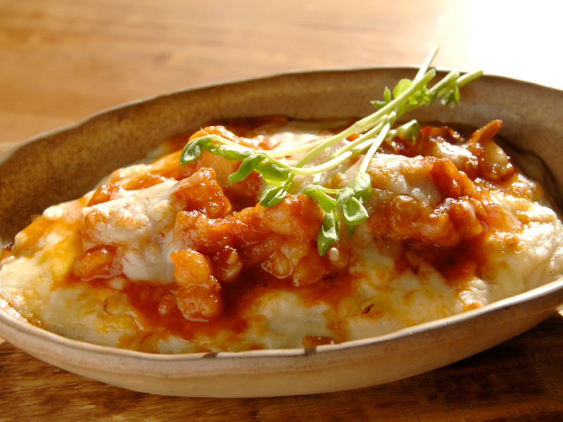 ホルモンアラビアータ風グラタン